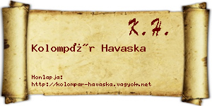 Kolompár Havaska névjegykártya